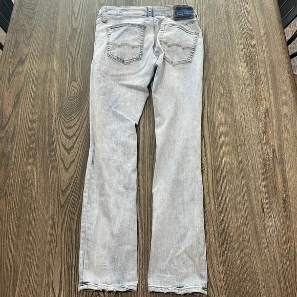 American Eagle Mens Straight Jeans Extreme Flex Distressed Ligh Wash Size 29x30 - Picture 9 of 11